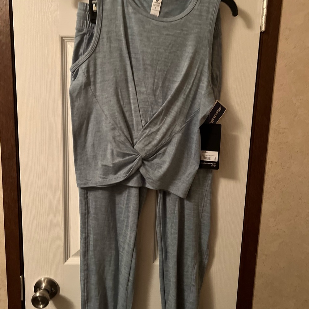 90 Degree By Reflex Blue Track Pants & Joggers Set
